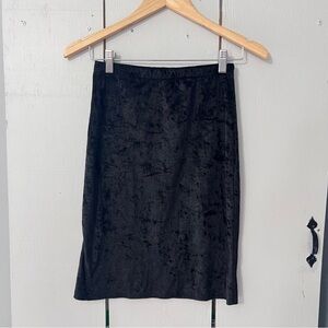 Reformation X Renewal Black Velvet Pencil Skirt Small